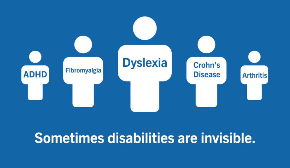 image with people icons and examples of invisible disabilities